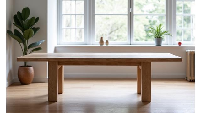 Elegant skandinavisk spisebord i massiv eg